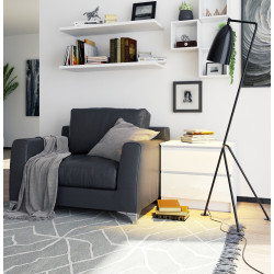 Тумба прикроватная Akord K60 2SZ (White/Glossy White) Thumb