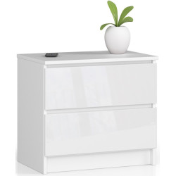 Тумба прикроватная Akord K60 2SZ (White/Glossy White) Thumb