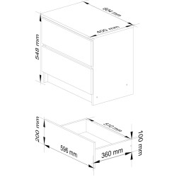 Тумба прикроватная Akord K60 2SZ (White/Glossy White) Thumb