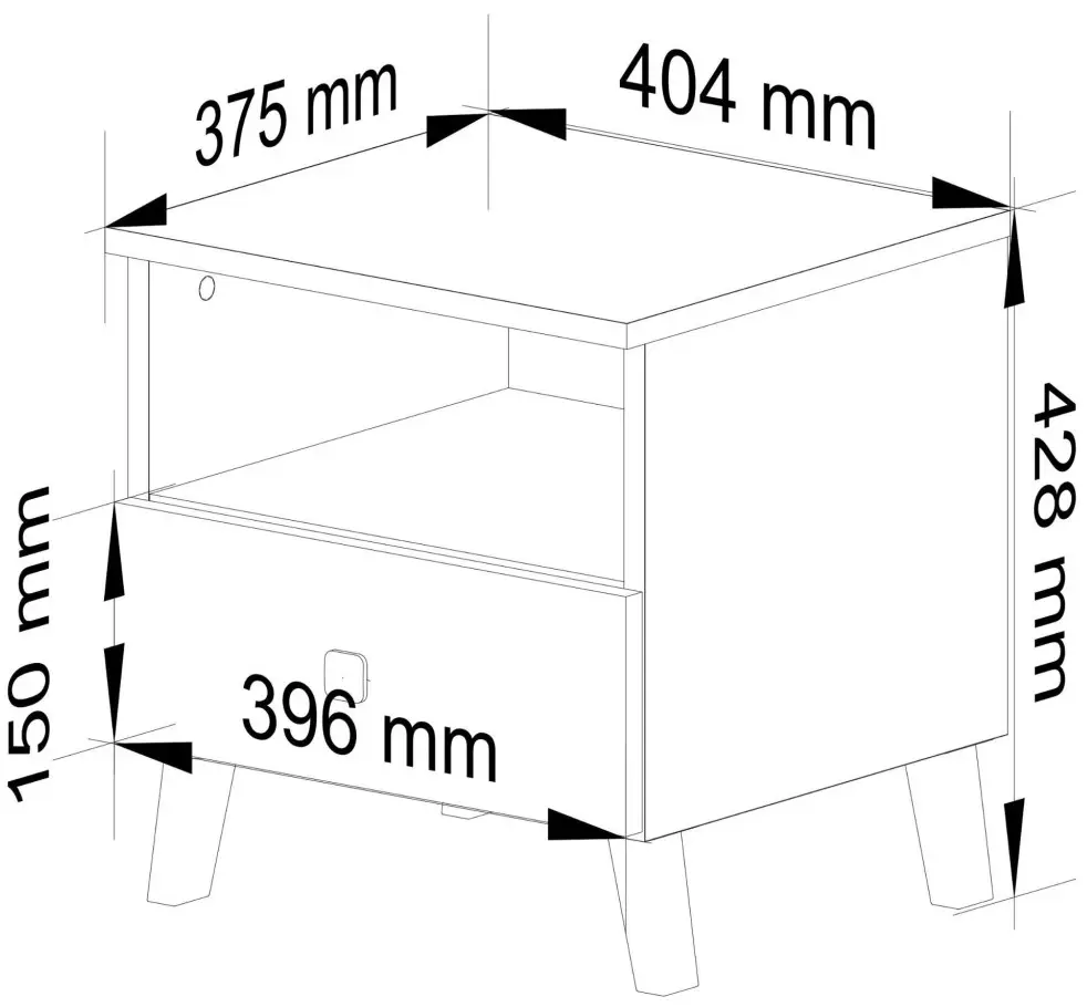 Noptiera Akord Mobi 40cm 1SZ (Cashmere/Gold)
