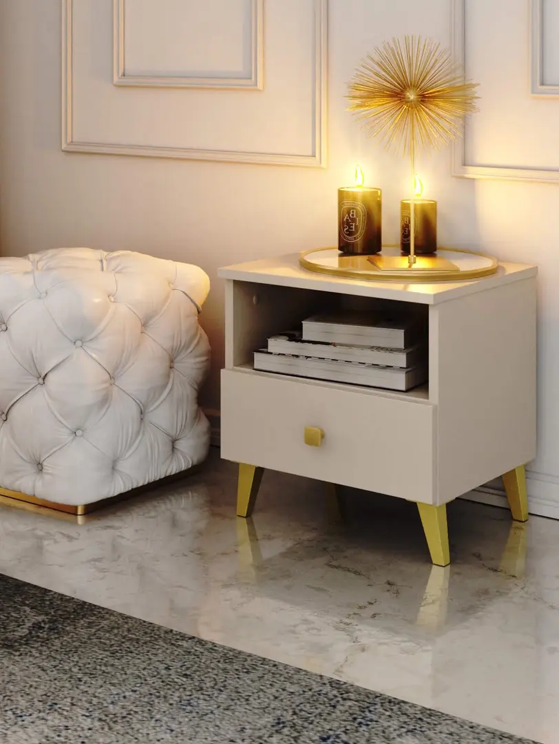 Noptiera Akord Mobi 40cm 1SZ (Cashmere/Gold)