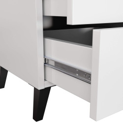 Noptiera Akord Mobi 40cm 2SZ (White/Black) Thumb