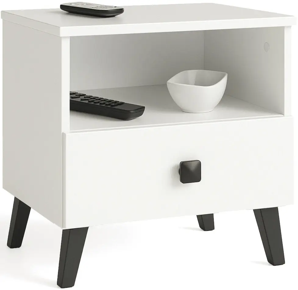 Noptiera Akord Mobi K-01 40cm 1SZ (White/Black)