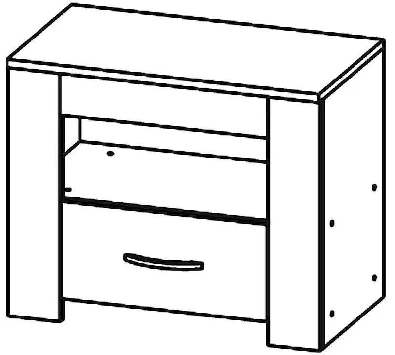 Noptiera Астрид-Мебель Kvadro 2 (Ash Anchor Dark/Ash Anchor White)