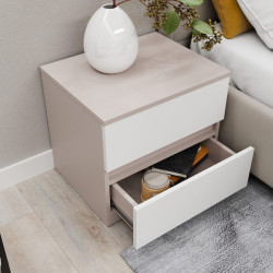 Noptiera Bayro Harmony 55x50x45 (Stone Grey/White) Thumb
