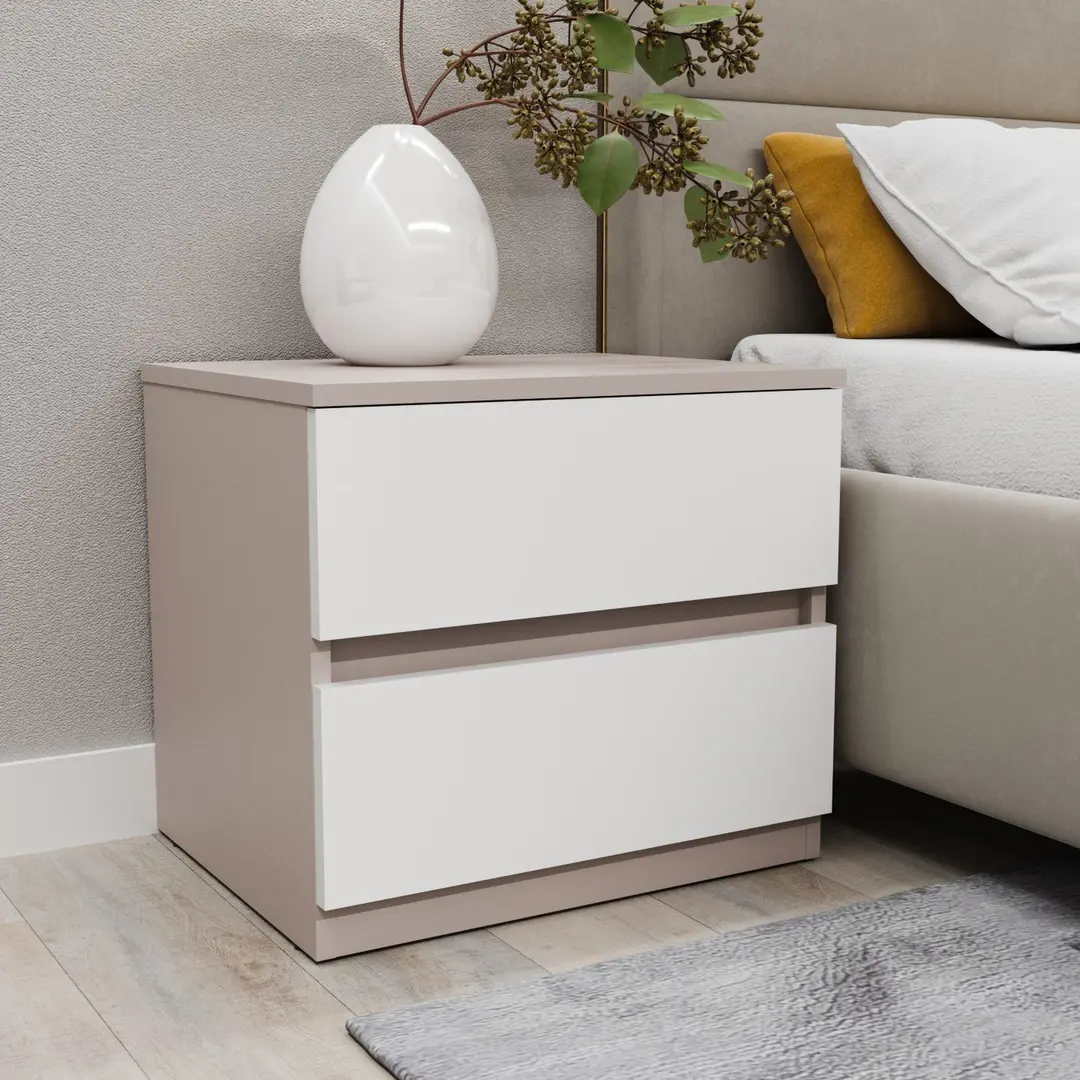 Noptiera Bayro Harmony 55x50x45 (Stone Grey/White)