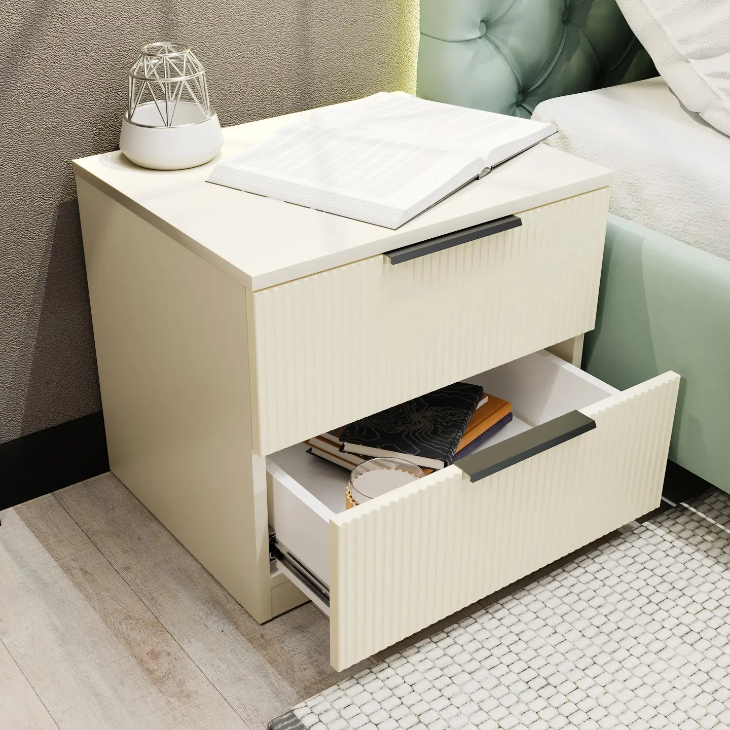 Noptiera Bayro Murano 550x500x450 Positano (Ivory) - 2