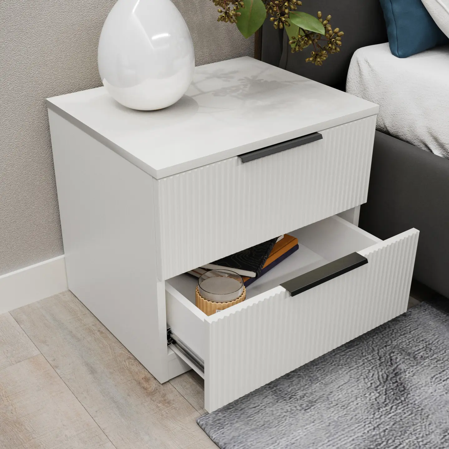 Тумба прикроватная Bayro Murano 550x500x450 Positano (White Matte)