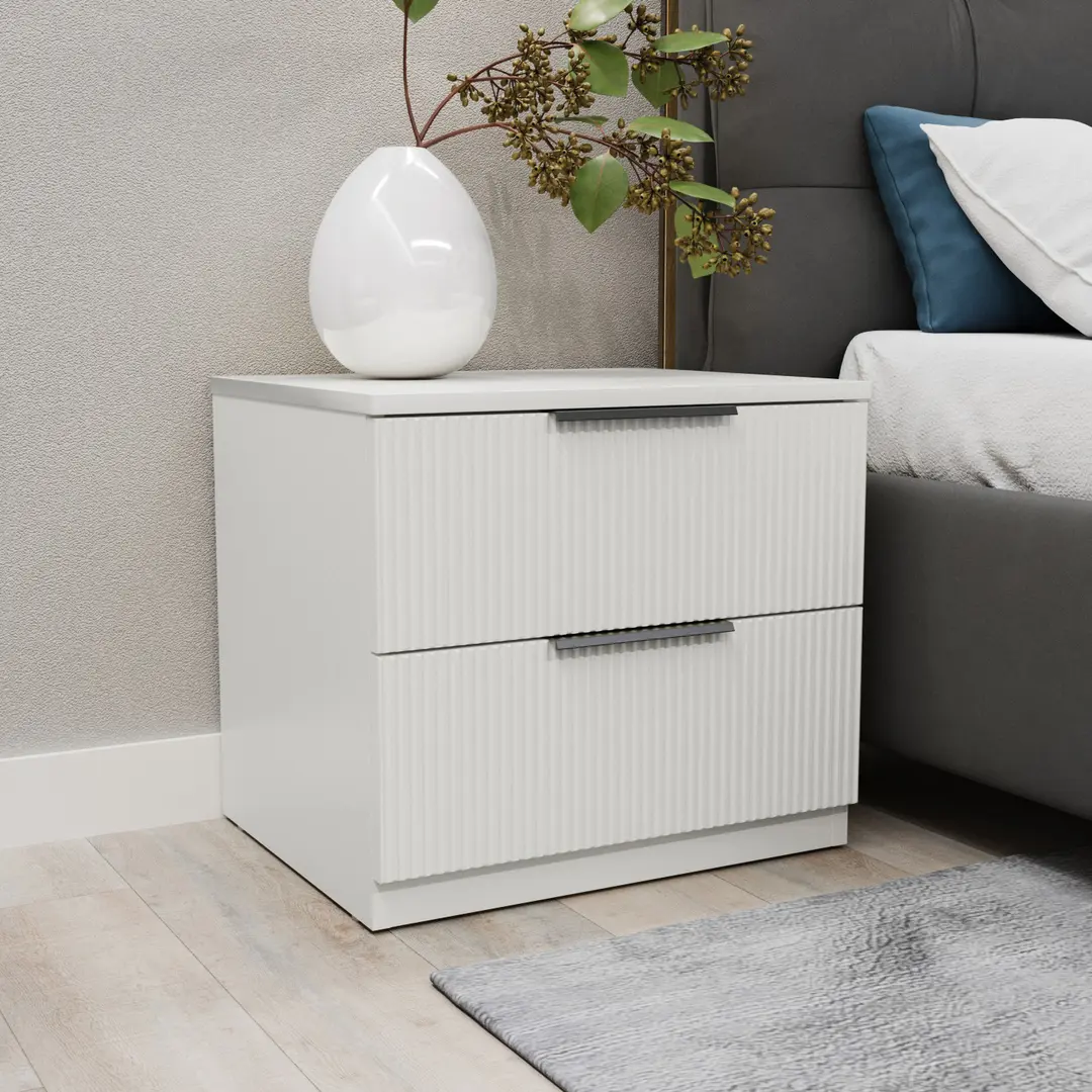 Noptiera Bayro Murano 550x500x450 MDF 18mm Positano (White Matte)