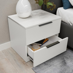 Noptiera Bayro Murano 550x500x450 MDF 18mm Positano (White Matte) Thumb