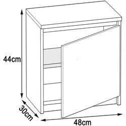 Тумба прикроватная Belini SI SN1/0/W/DS/0/0 (White/Sonoma Oak) Thumb