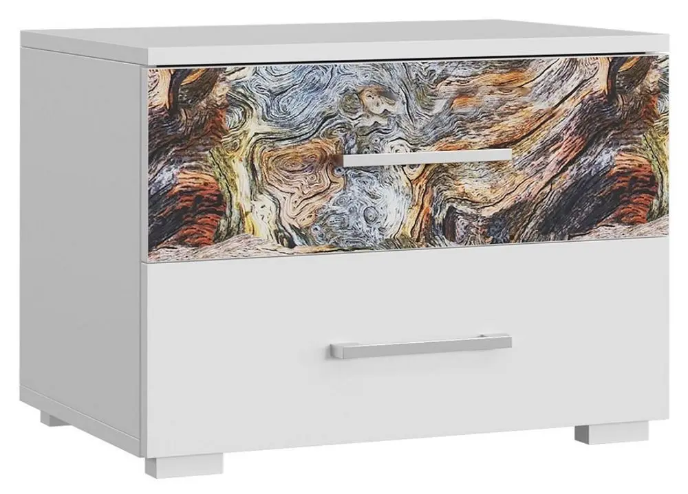 Noptiera BonMebel Santa Monica 2 (White Gloss/Rainbow)