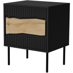 Комплект прикроватных тумб Cama Inserto 1D (Black/Wotan Oak) Thumb