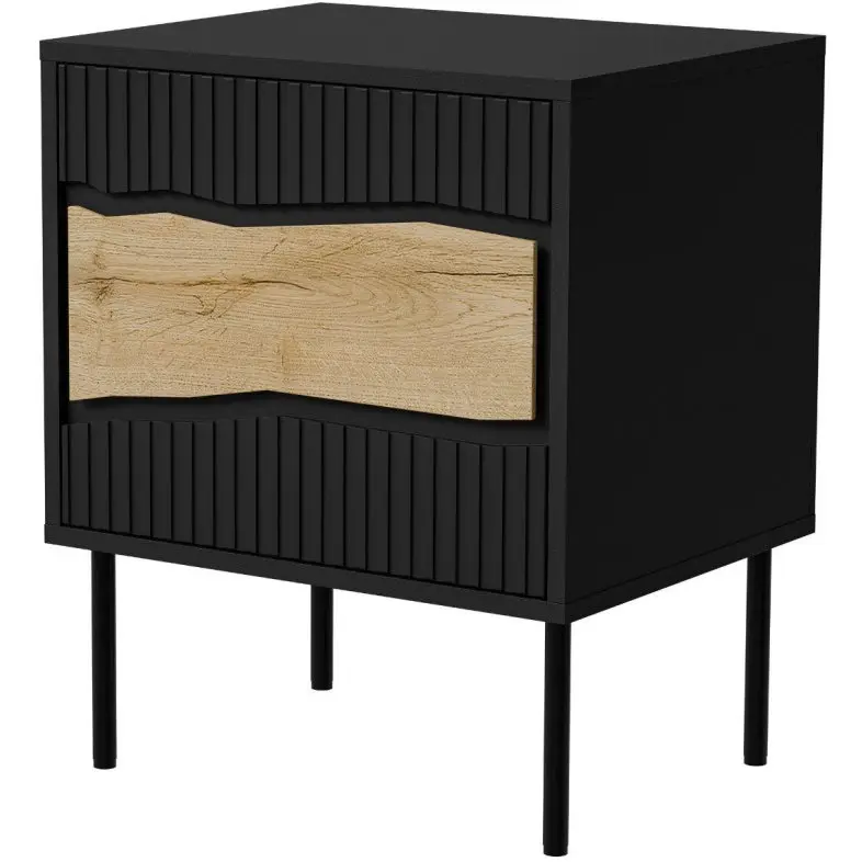Комплект прикроватных тумб Cama Inserto 1D (Black/Wotan Oak) - 2