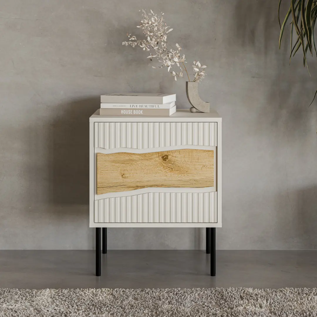 Комплект прикроватных тумб Cama Inserto 1D (Cashmere/Wotan Oak)