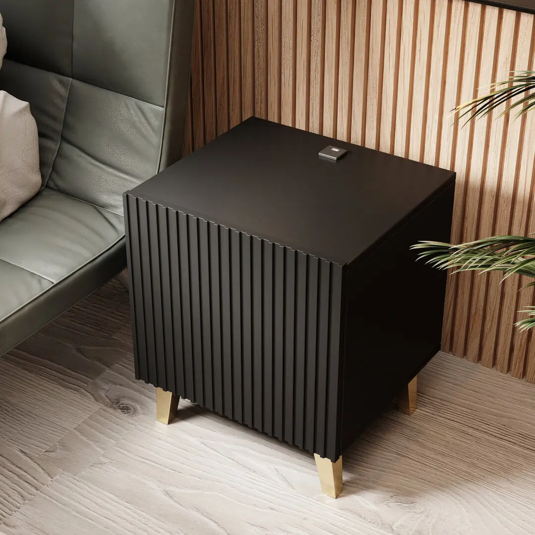 Комплект прикроватных тумб Cama Pafos с зарядным портом (Black)
