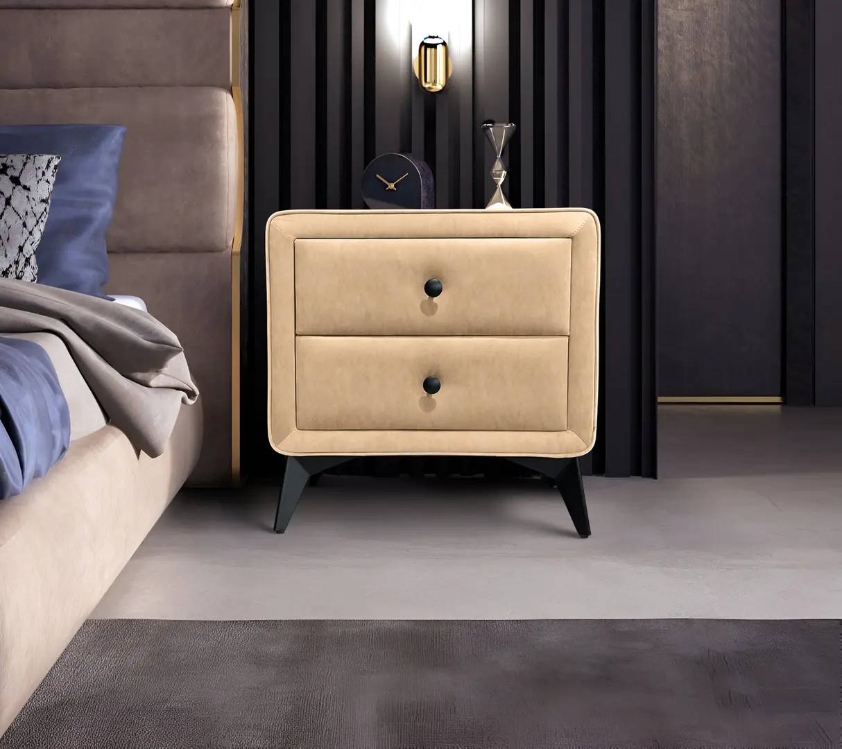 Тумба прикроватная Charmbed Hanna Mono 02 (Beige/Black)