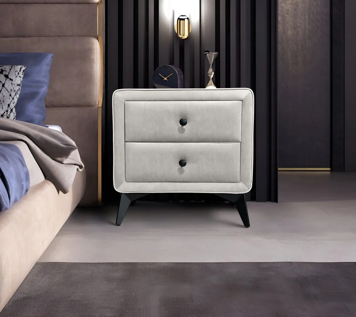 Тумба прикроватная Charmbed Hanna Mono 03 (Light Grey/Black)