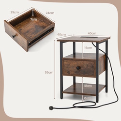 Set noptiere Costway HU10485CF-2 (Rustic Brown) Thumb