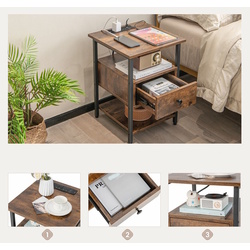 Set noptiere Costway HU10485CF-2 (Rustic Brown) Thumb