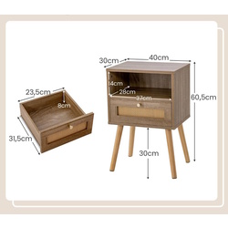 Set noptiere Costway HU10580OA-2 (Natural) Thumb