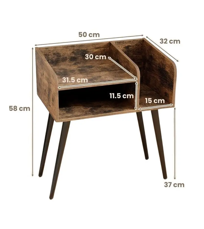 Set noptiere Costway HU10755CF-2 (Rustic Brown)