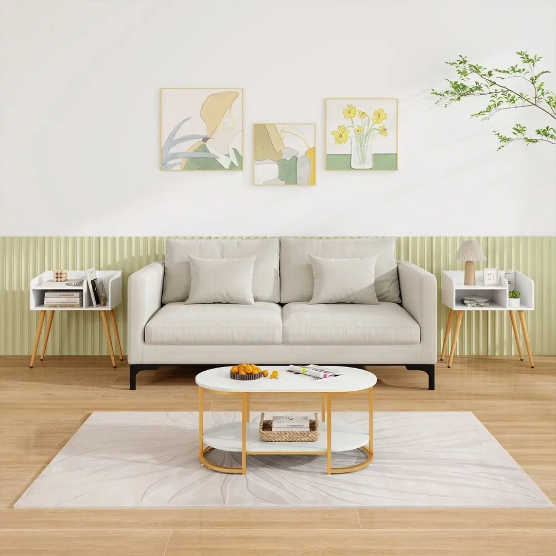 Set noptiere Costway HU10755WH-2 (White)