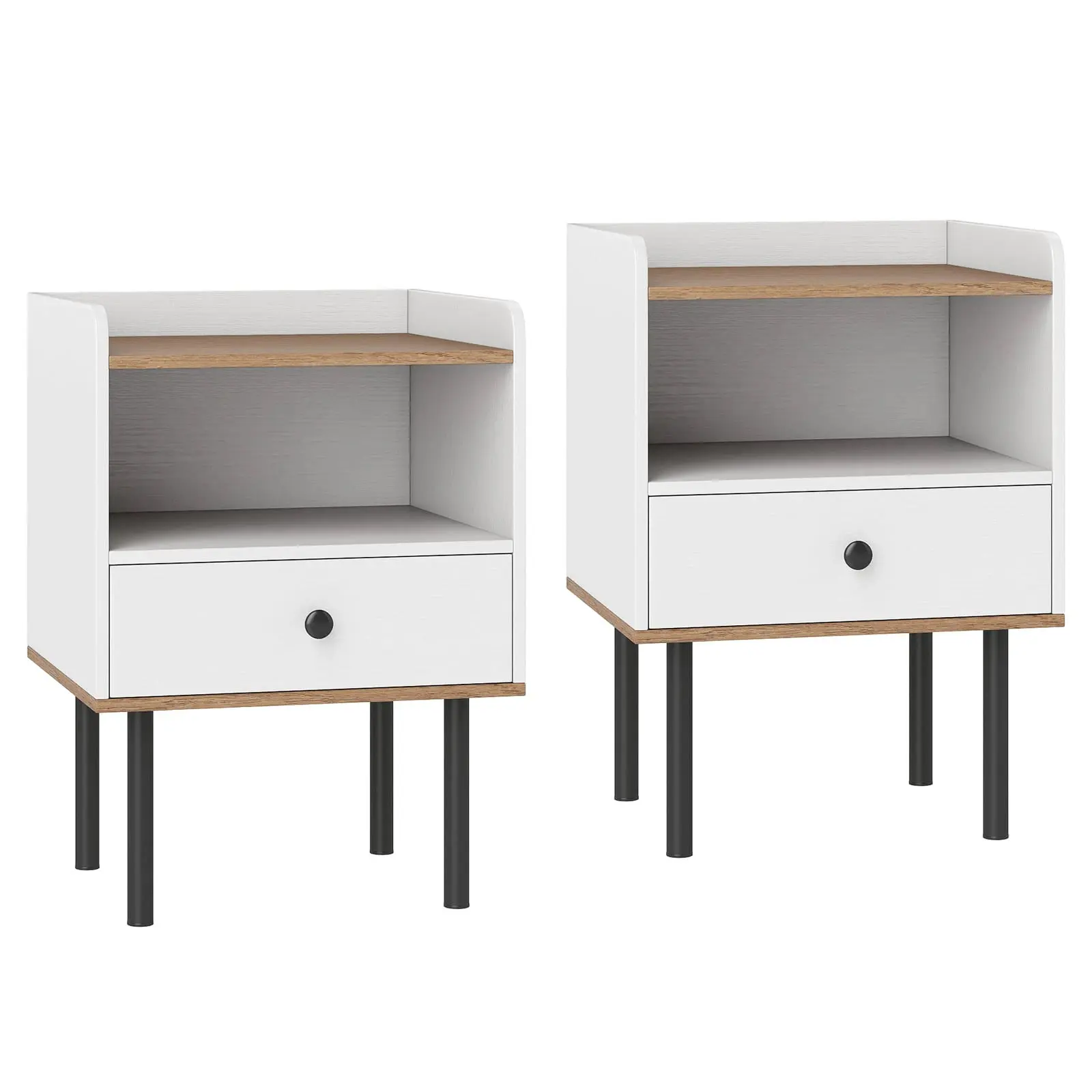 Set noptiere Costway HU11170WH-2 (White) - 2