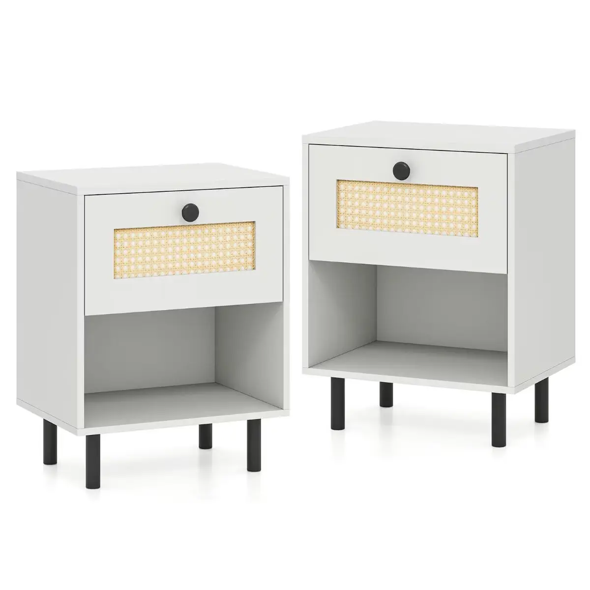 Set noptiere Costway HU11186WH-2 (White) - 2