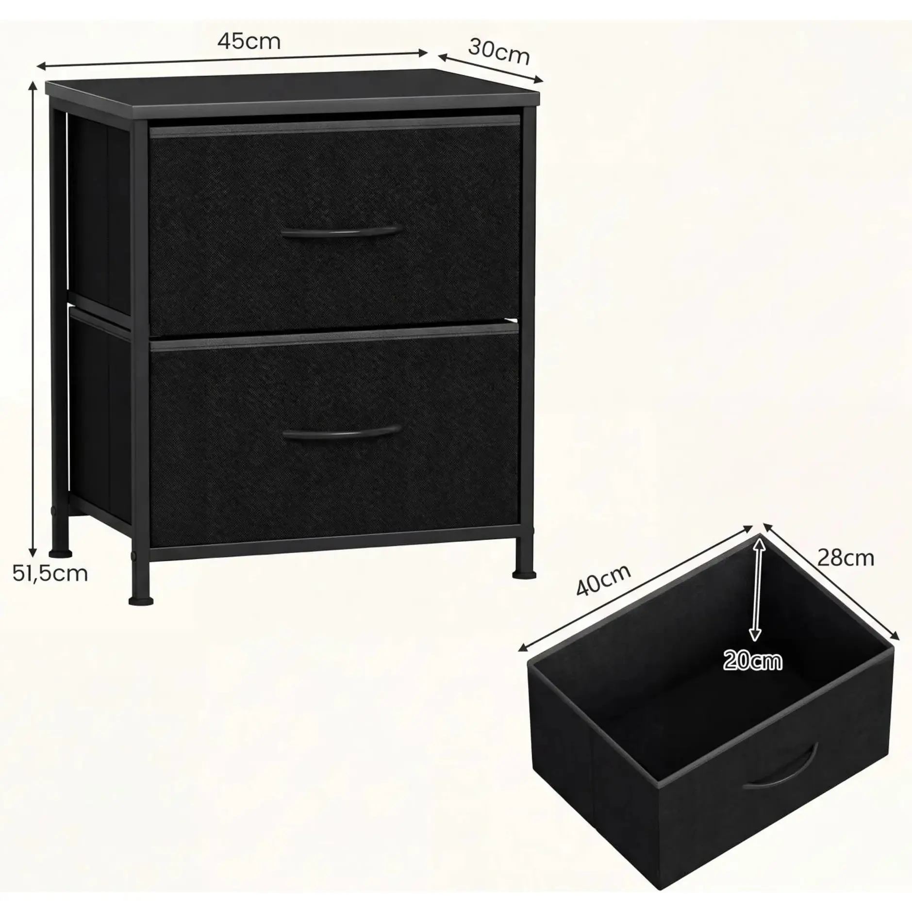 Set noptiere Costway JV13109DK-2 (Black) - 4