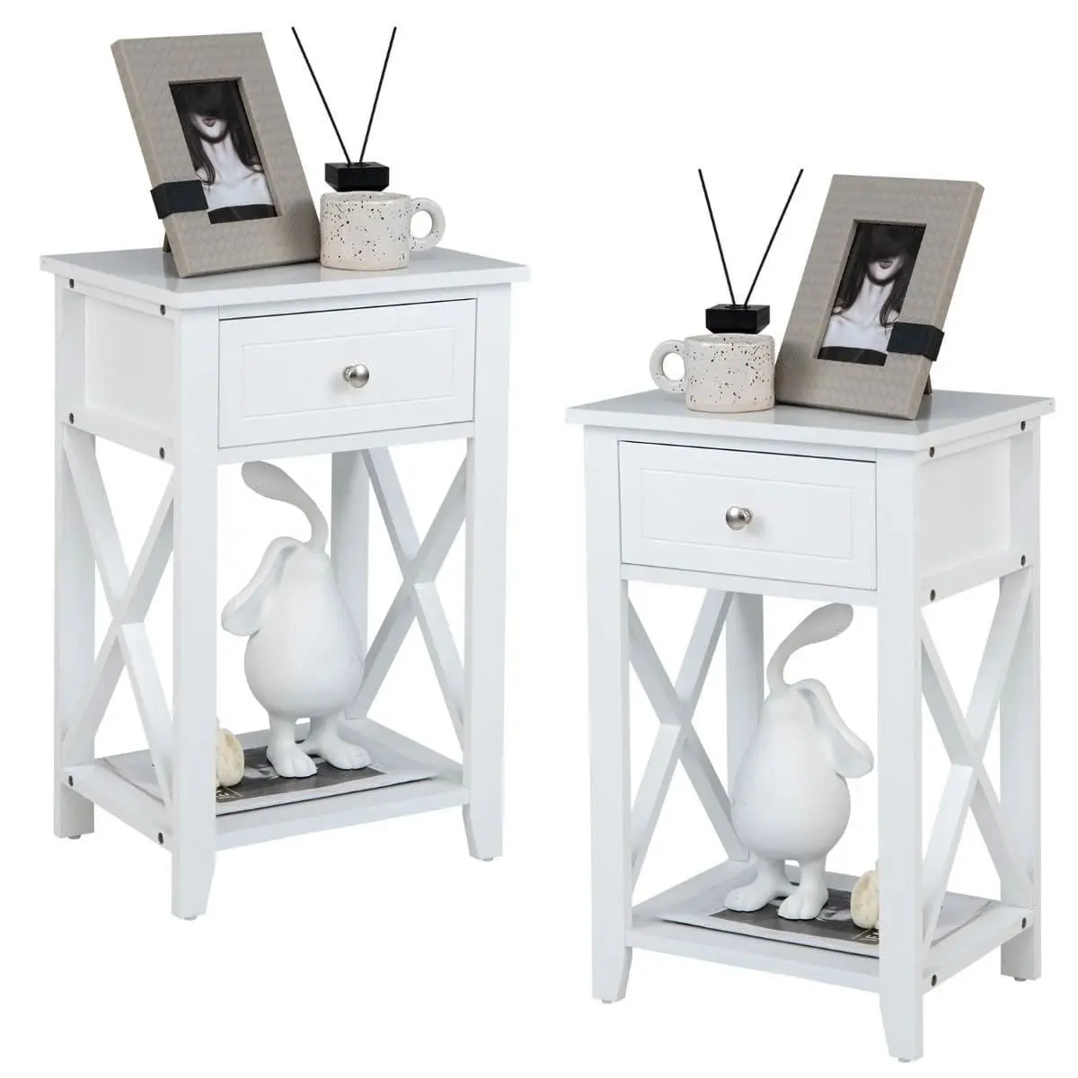 Set noptiere Costway JV13241WH-2 (White) - 2