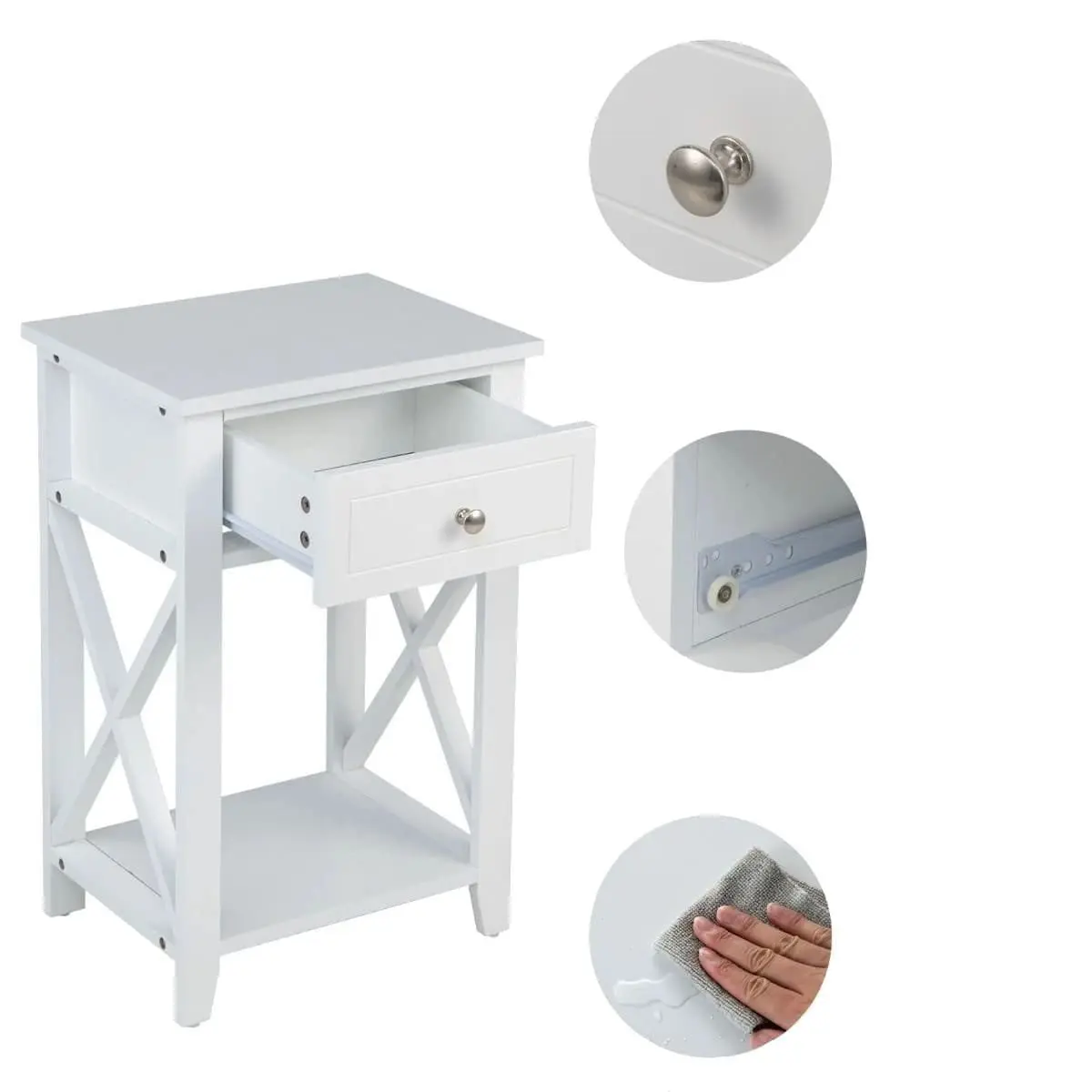 Set noptiere Costway JV13241WH-2 (White) - 4