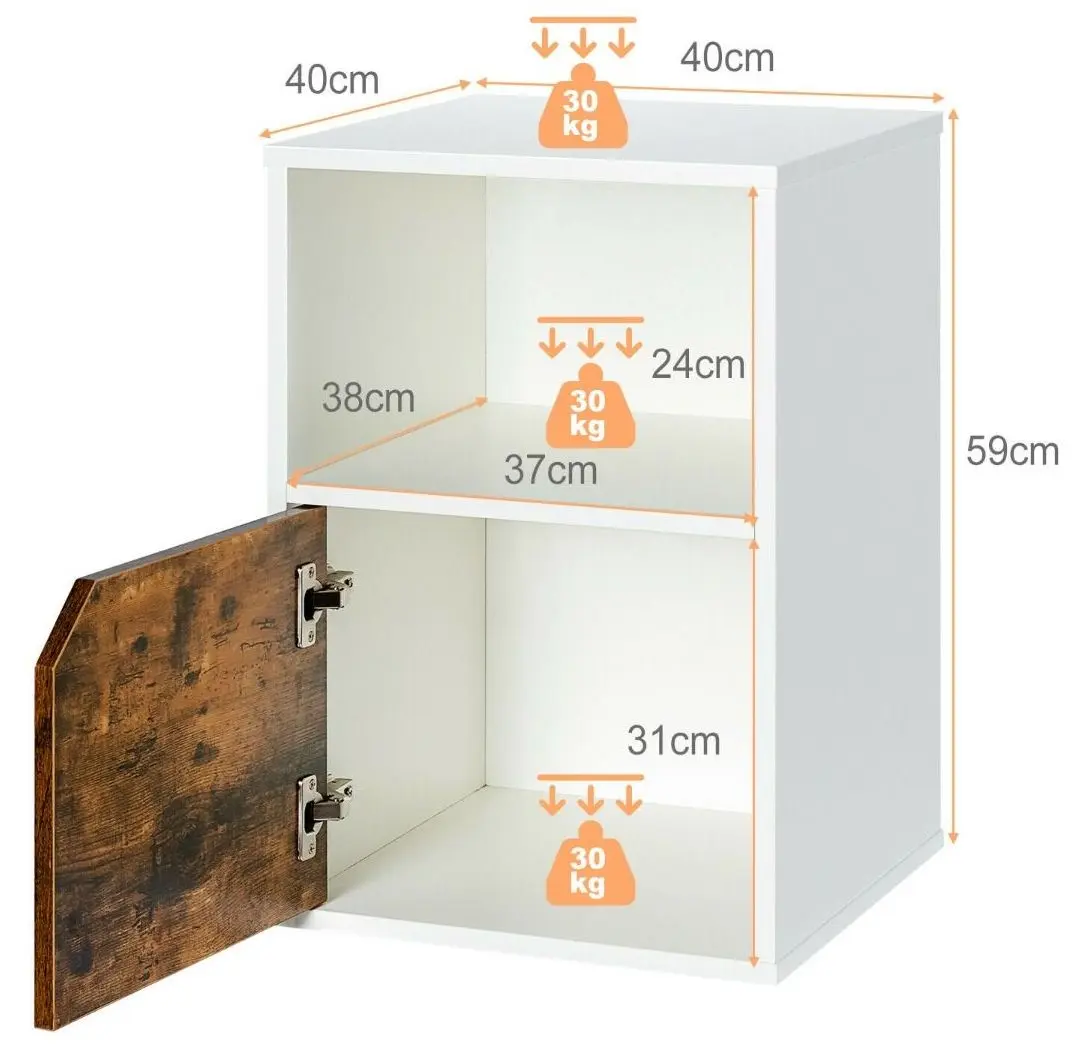 Set noptiere Costway HU10131WH-2 (White)