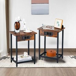 Set noptiere Costway HU10464DE-2CF (Rustic Brown) Thumb