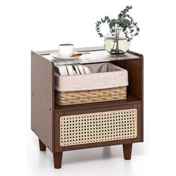 Комплект прикроватных тумбочек Costway HU10554BN-2 (Brown) Thumb