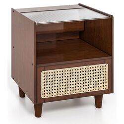 Комплект прикроватных тумбочек Costway HU10554BN-2 (Brown) Thumb