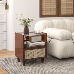 Комплект прикроватных тумбочек Costway HU10554BN-2 (Brown) Thumb