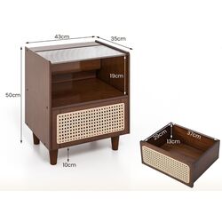 Комплект прикроватных тумбочек Costway HU10554BN-2 (Brown) Thumb