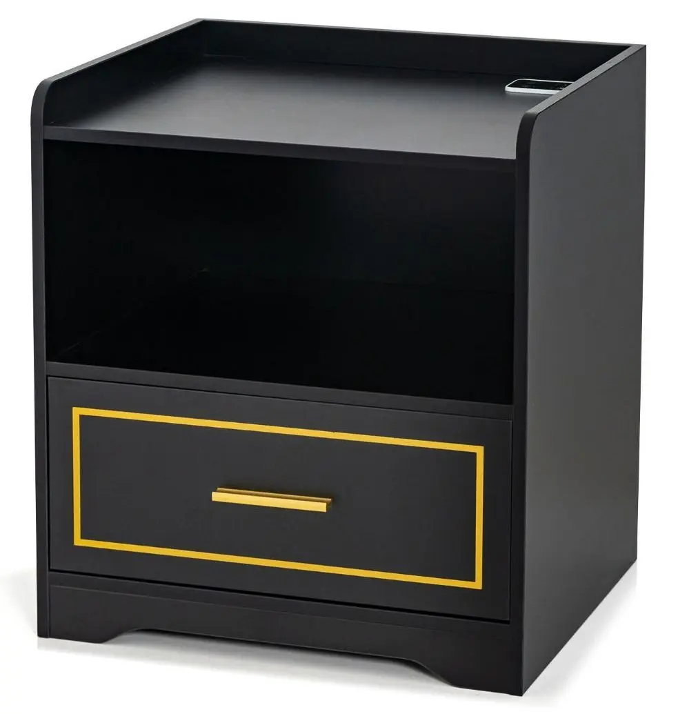 Комплект прикроватных тумбочек Costway HU10563DE-BK-2 (Black) - 3