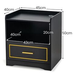 Комплект прикроватных тумбочек Costway HU10563DE-BK-2 (Black) Thumb