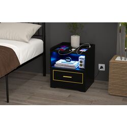 Комплект прикроватных тумбочек Costway HU10563DE-BK-2 (Black) Thumb