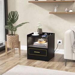 Комплект прикроватных тумбочек Costway HU10563DE-BK-2 (Black) Thumb