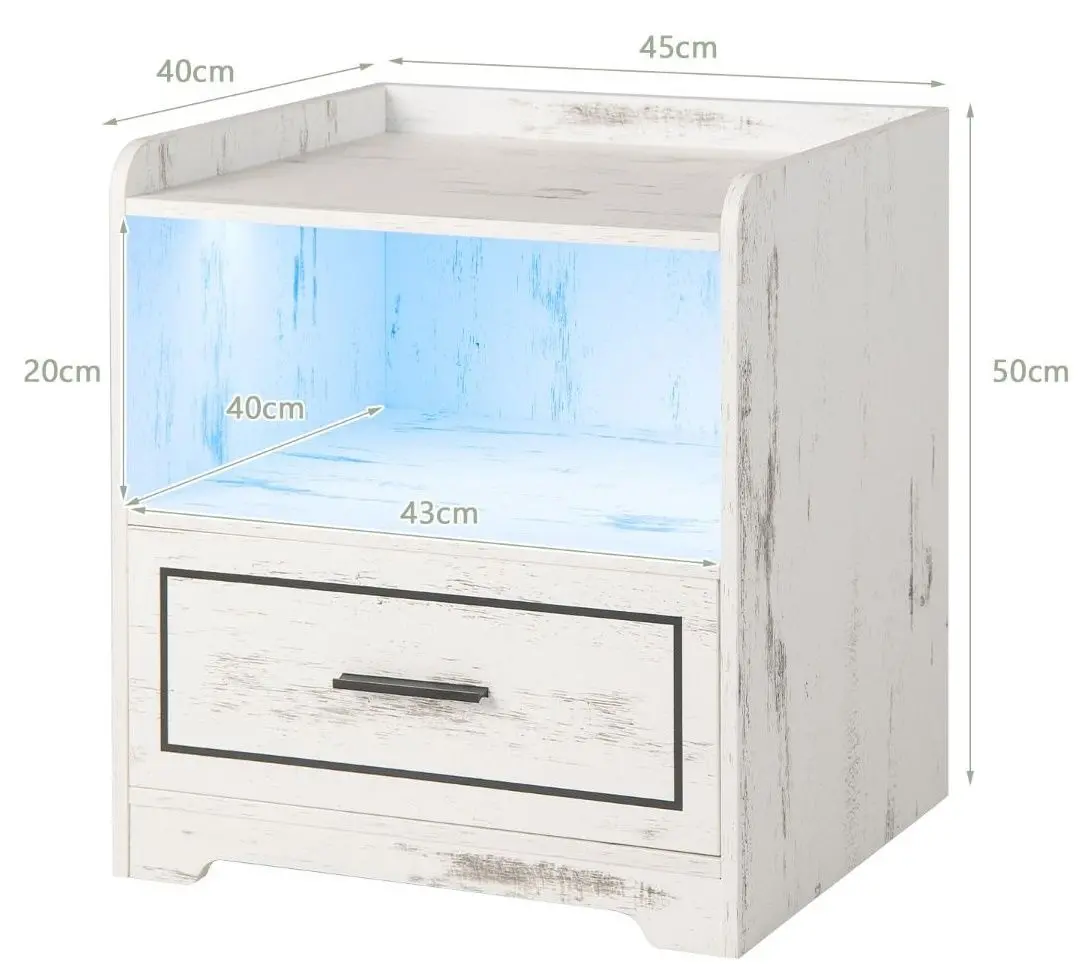 Set noptiere Costway HU10563DE-WH-2 (White)