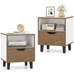 Set noptiere Costway HU10758WH-2 (White/Artisan Oak) Thumb