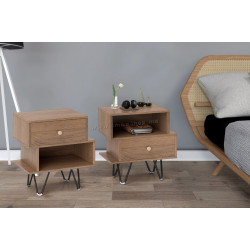 Set noptiere Costway HU10941NA-2 (Brown)