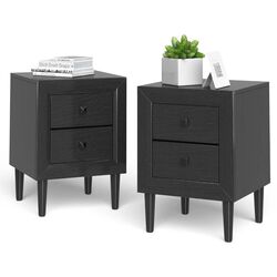 Комплект прикроватных тумбочек Costway HW61187BK-2 (Black) Thumb