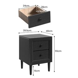 Комплект прикроватных тумбочек Costway HW61187BK-2 (Black) Thumb