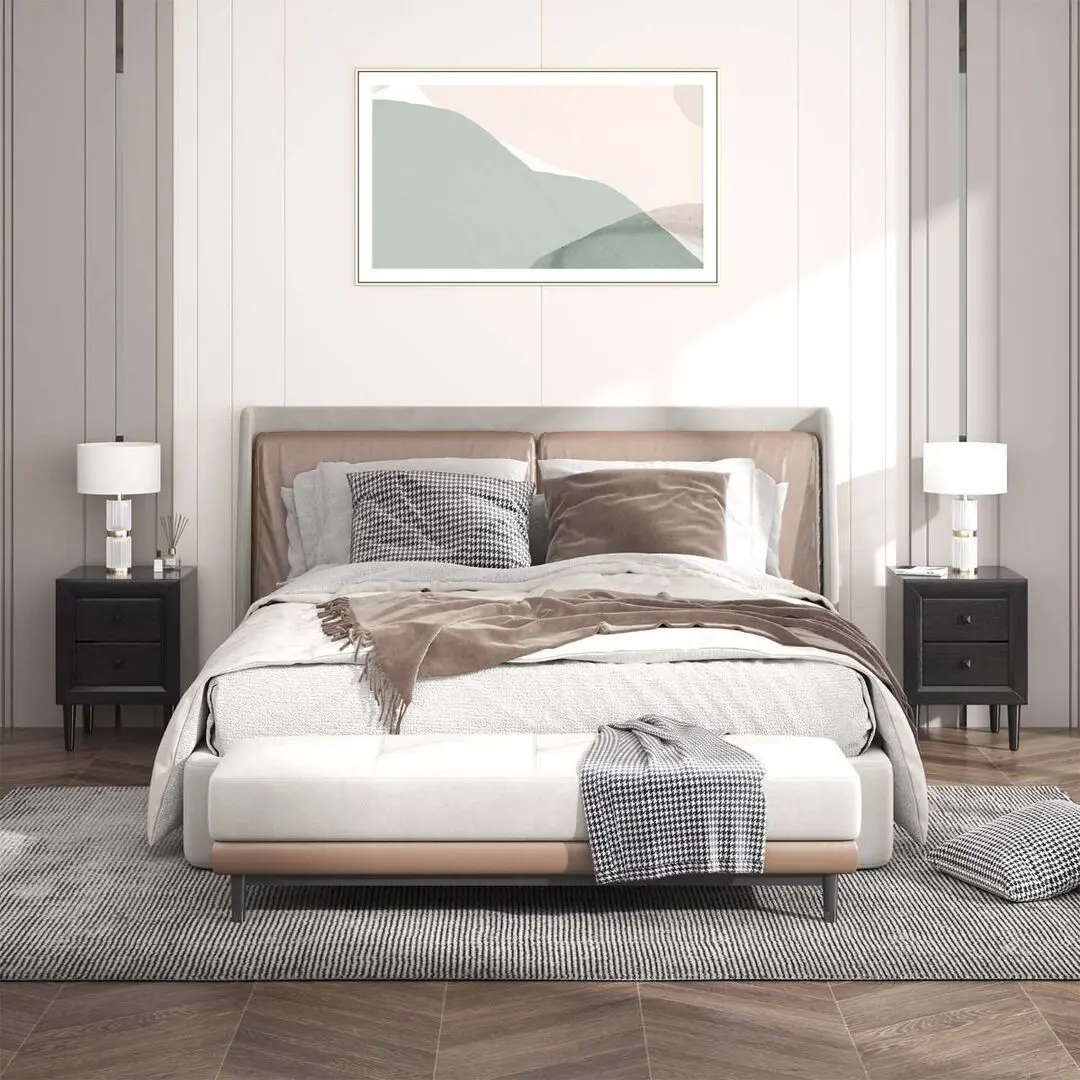 Комплект прикроватных тумбочек Costway HW61187BK-2 (Black)