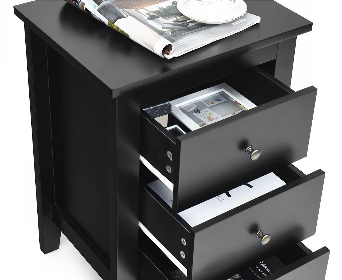 Set noptiere Costway HW61313BK-2 (Black)