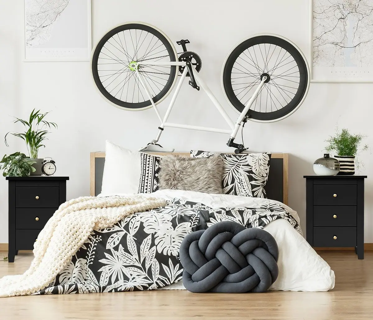 Set noptiere Costway HW61313BK-2 (Black)